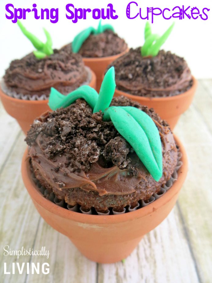 spring sprout cupcakes