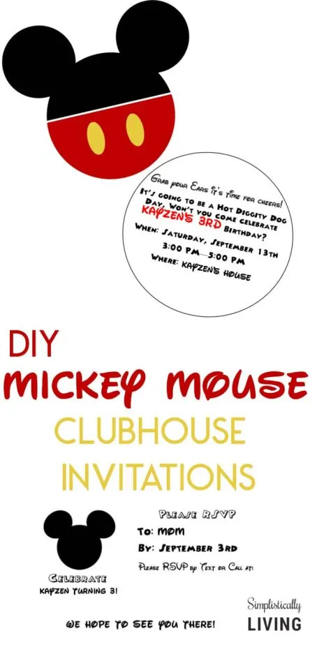 Mickey Mouse Clubhouse Birthday Party Invitation Printable Photo Invitations DIY