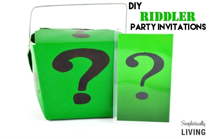 DIY Riddler Party Invitations Featured