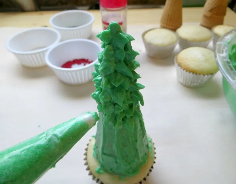Christmas tree cupcakes InProcess_3