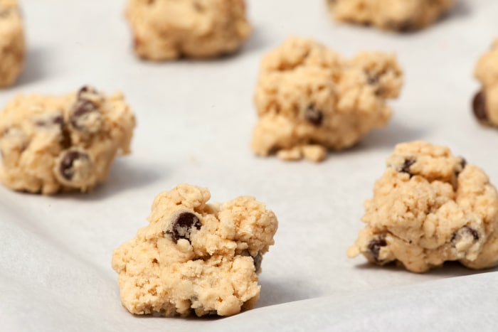 lactation cookies rolled on baking pan