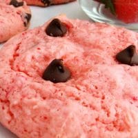 Easy Strawberry Chocolate Chip Cookies.