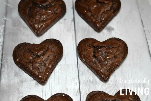 heart brownies on parchment paper