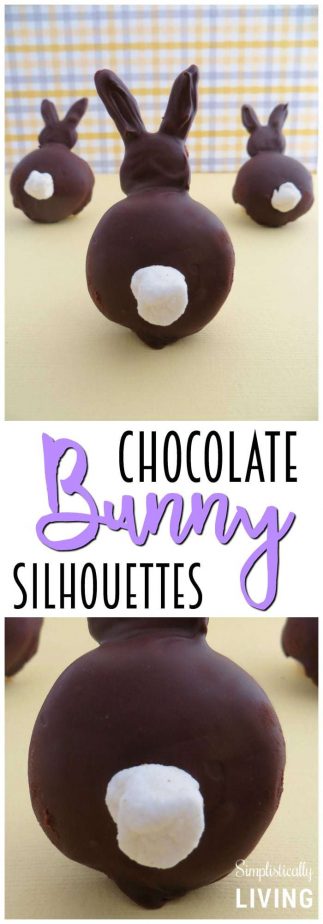 Chocolate Bunny Silhouettes #bunny #easter #easterrecipes #chocolate #chocolaterecipes 