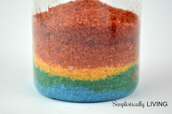 rainbow bath salts in container