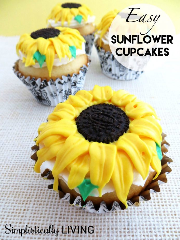easy sunflower cupcakes