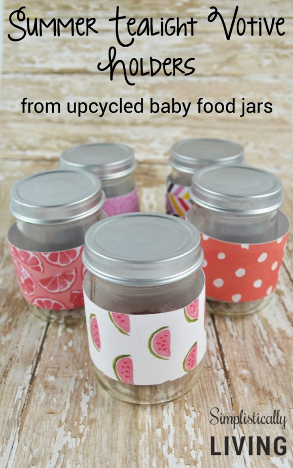 Summer Tealight Votive Holders From Upcycled Baby Food Jars Simplistically Living