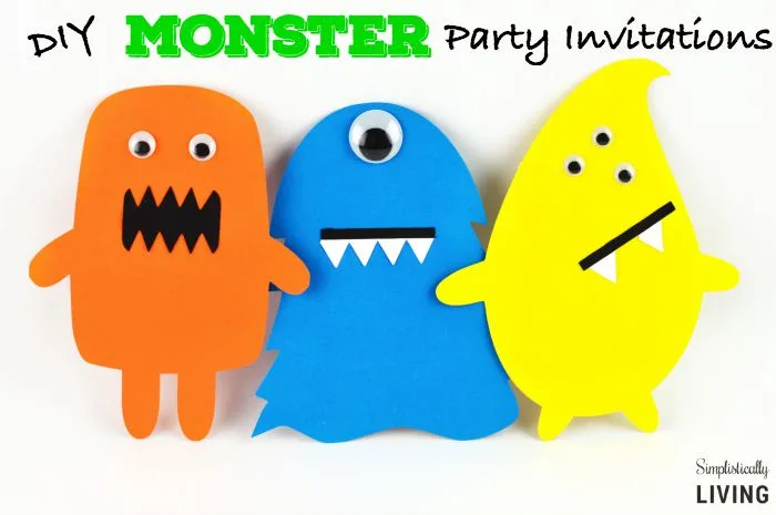 DIY Monster Party Invitations Featured