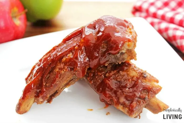 crockpot applesauce barbecue ribs featured
