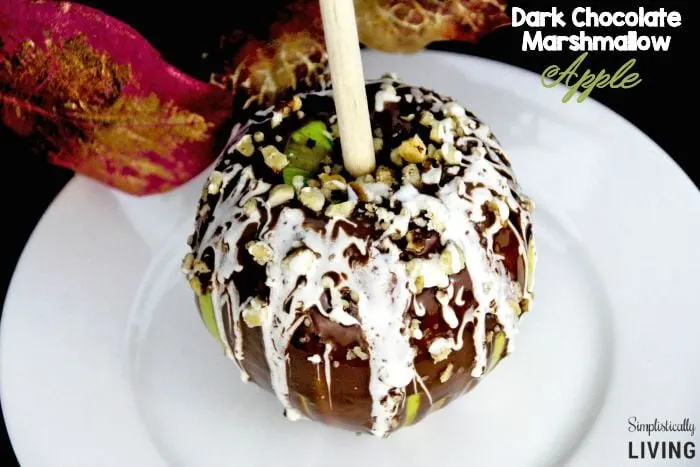 dark chocolate marshmallow apple featured