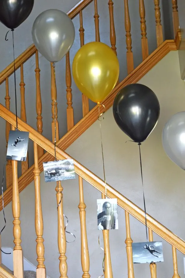 balloons on railing