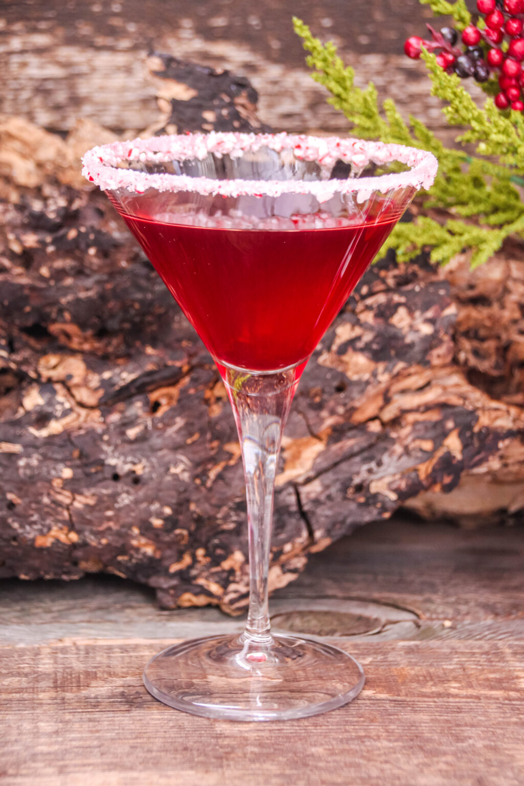 how to make a Cranberry Peppermint Martini