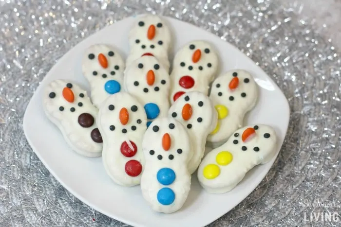 nutter butter snowman cookies featured