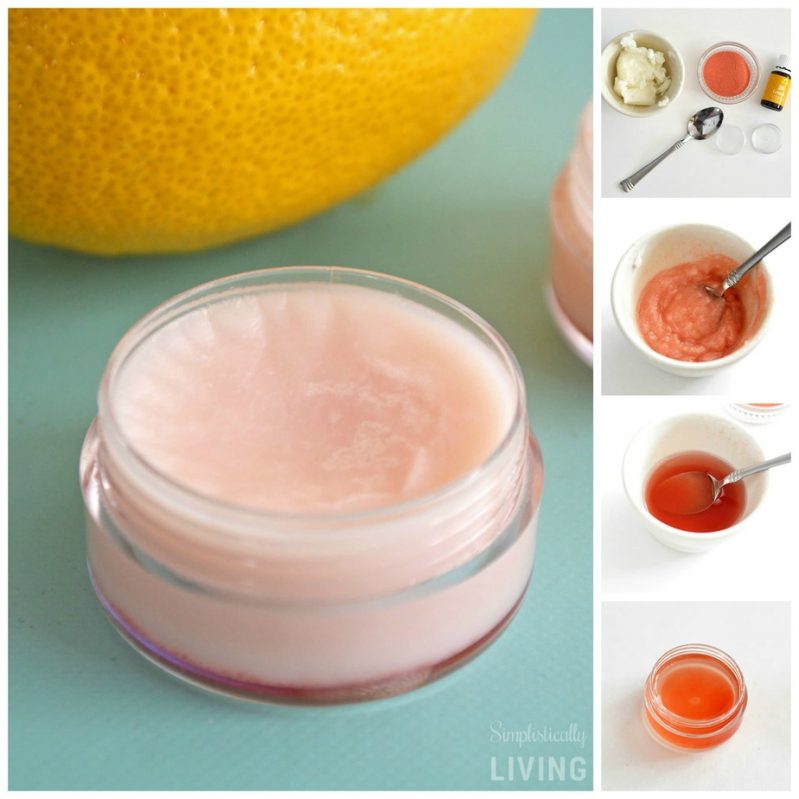 homemade lip balm in container