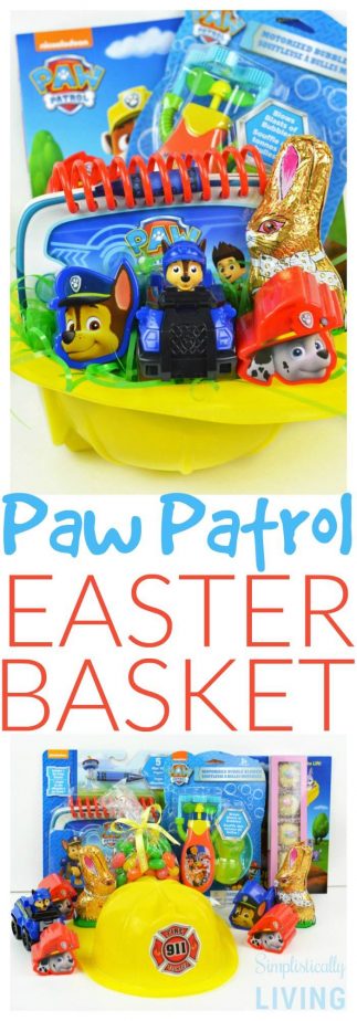 DIY Paw Patrol Easter Basket (For a Toddler) #easter #easterbasket #diyeaster #pawpatrol #pawpatroleaster #easterideas