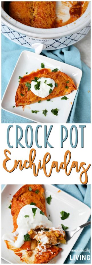 Crock Pot Enchiladas #crockpot #crockpotrecipes #slowcooker #enchiladas #crockpotenchiladas