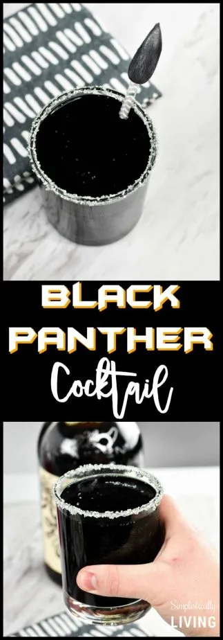 Black Panther Cocktail #blackpanther #cocktails #blackcocktail #blackpantherrecipes #cocktailrecipes 