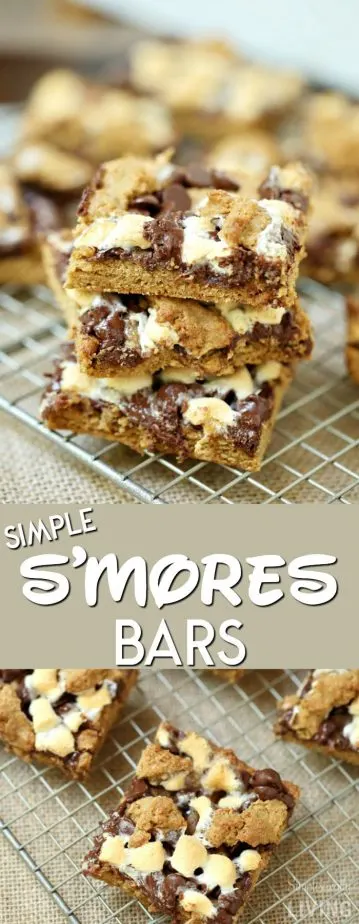 Simple S'mores Bars #smores #smorebars #campingrecipes #treats #marshmallow 