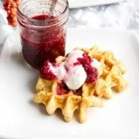 Multi-Grain Blackberry Waffles with Yogurt