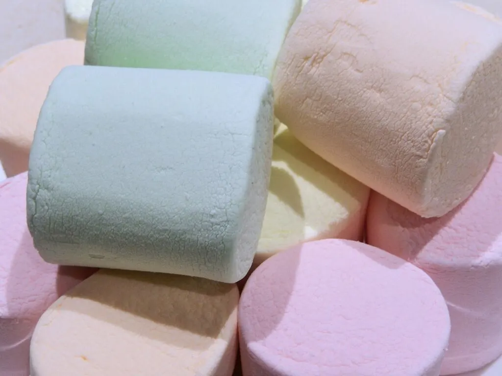 colorful marshmallows on table