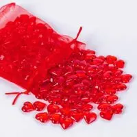 Red Acrylic Heart Beads