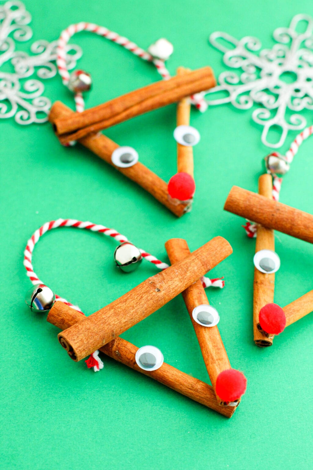 These Cinnamon Stick Reindeer Ornaments require a few simple supplies and are the perfect holiday ornament to make with kids.