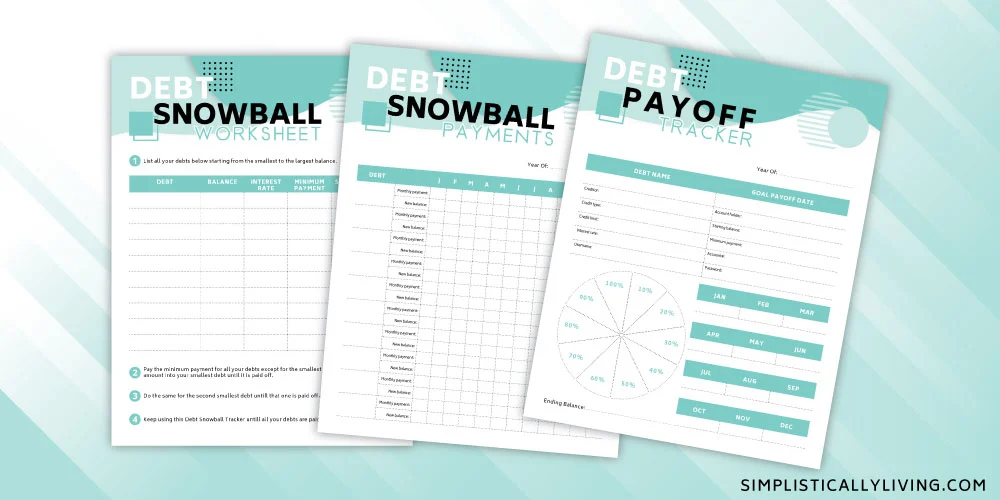 free debt snowball printable using the dave ramsey debt snowball method.