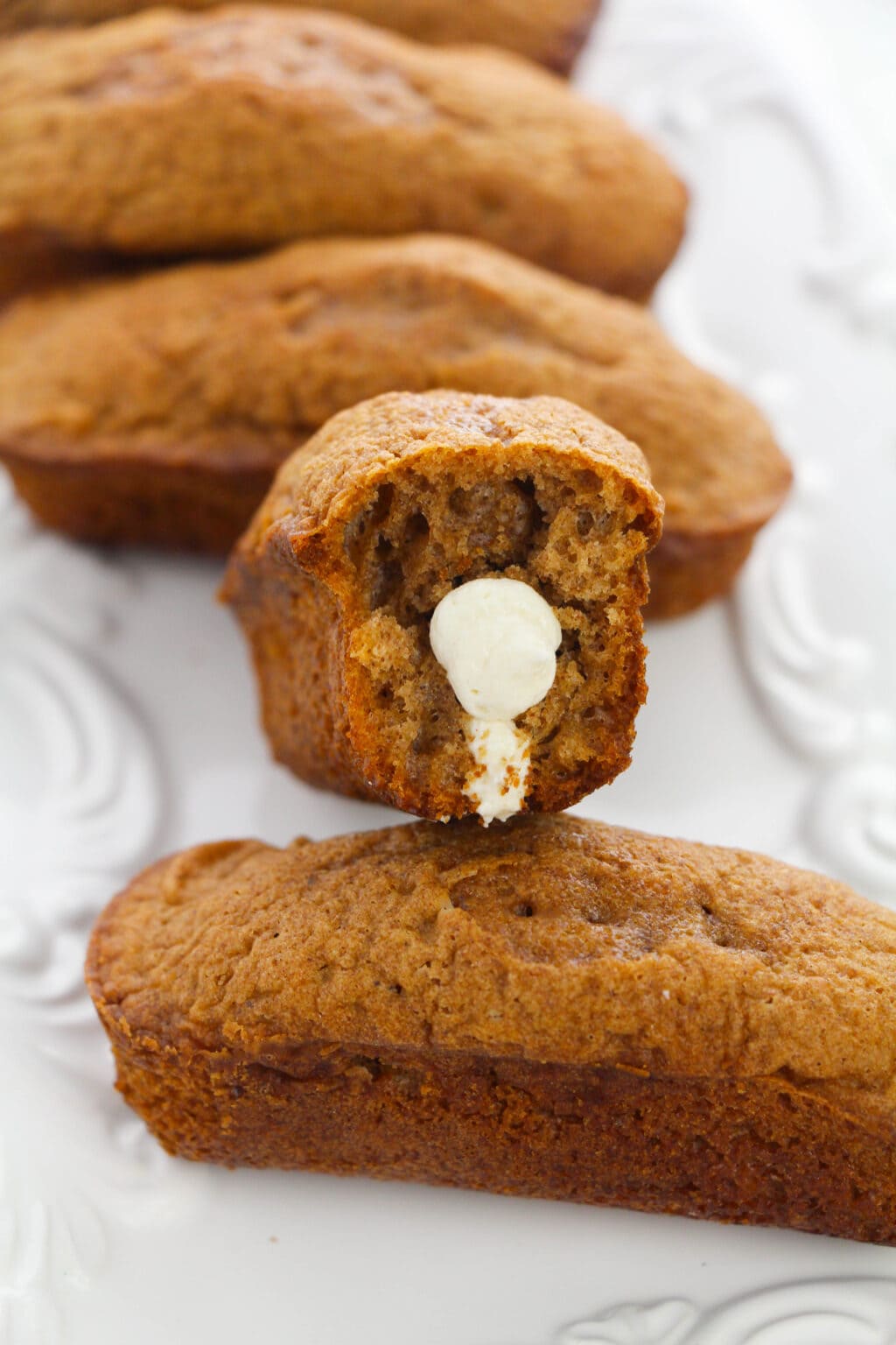 upclose of pumpkin spice twinkie with filling