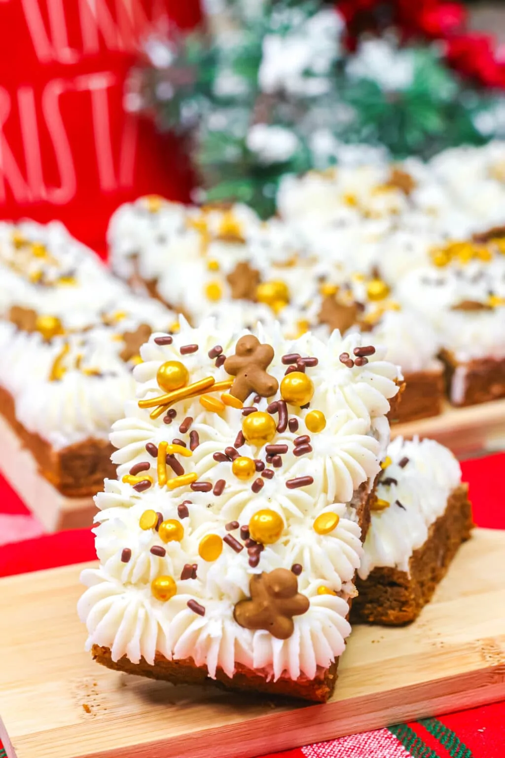 gingerbread cookie bars stacked