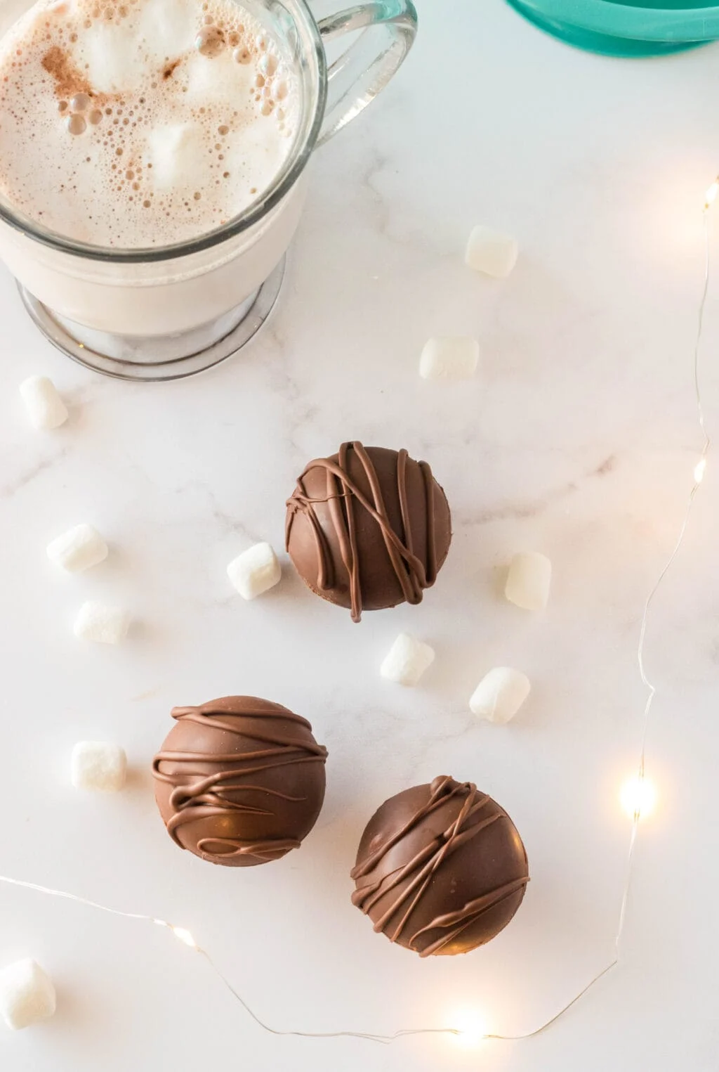 hot cocoa bombs on table