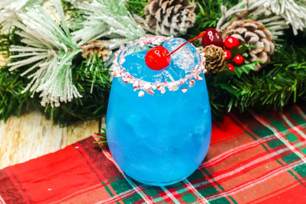 frosty the snowman cocktail in a glass