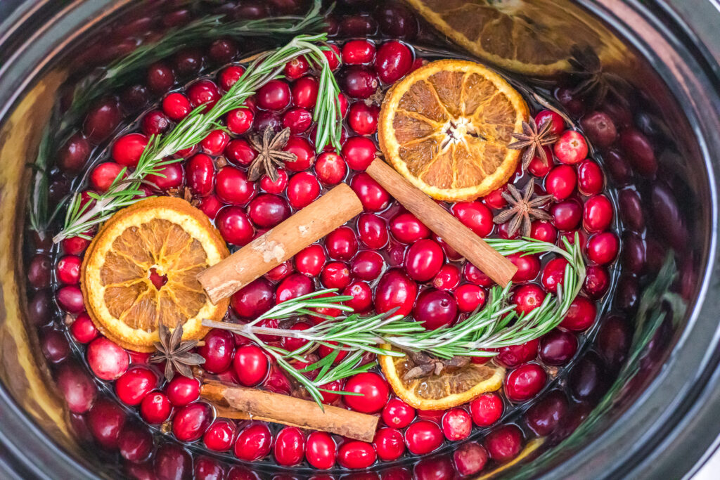 homemade holiday potpourri in crock pot