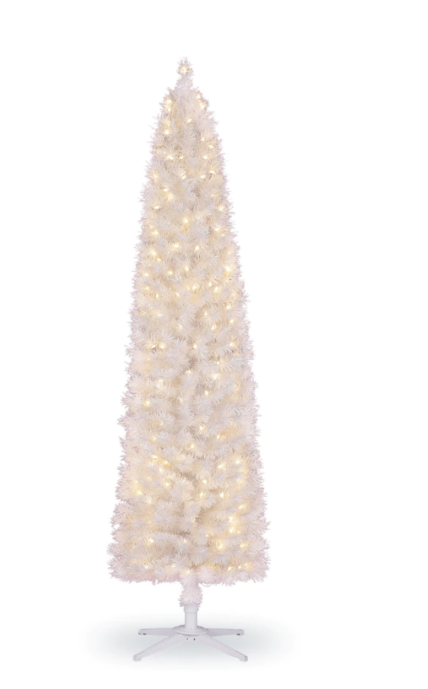 7ft. Pre-Lit White Norway Artificial Pencil Christmas Tree