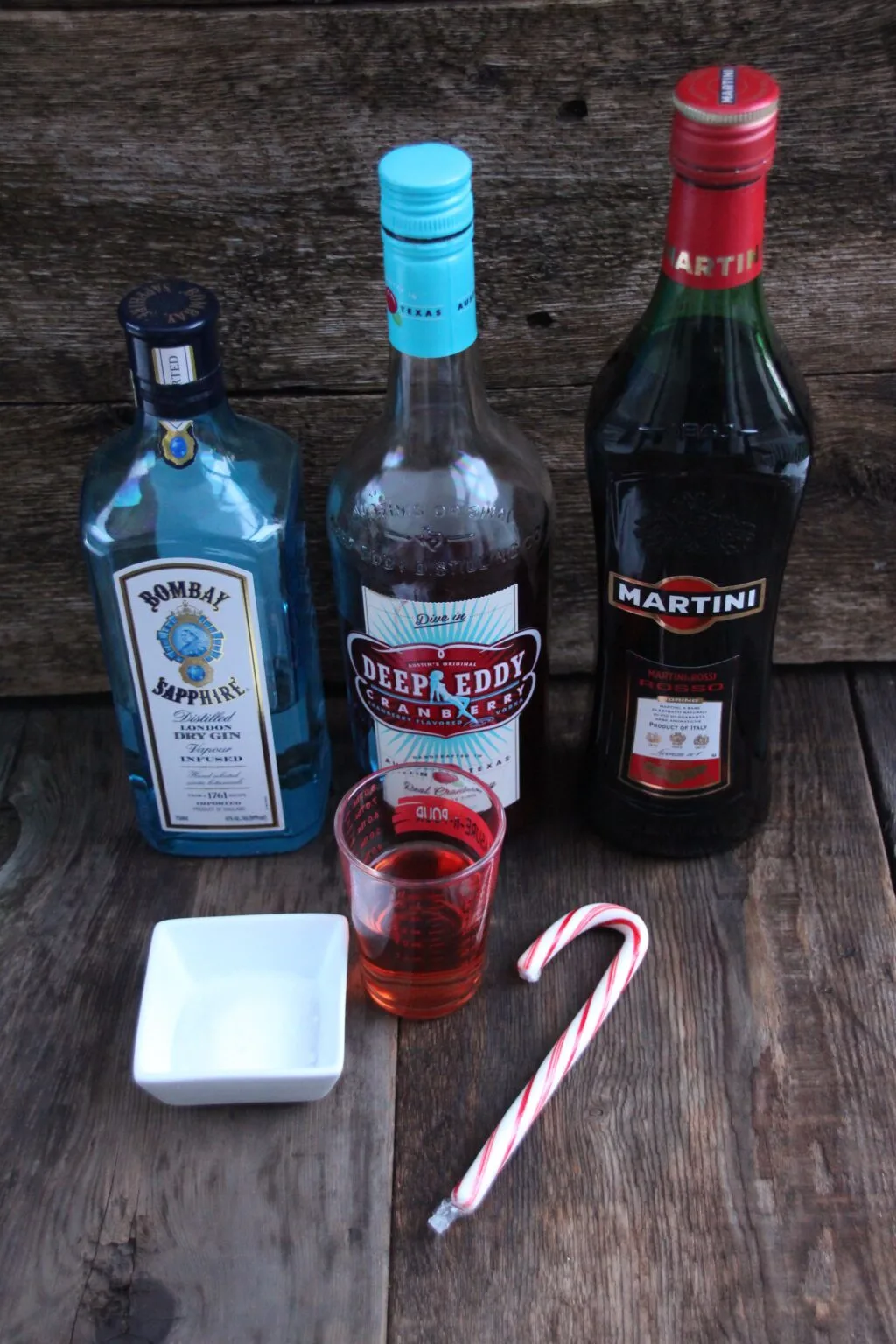 how to make a Cranberry Peppermint Martini ingredients