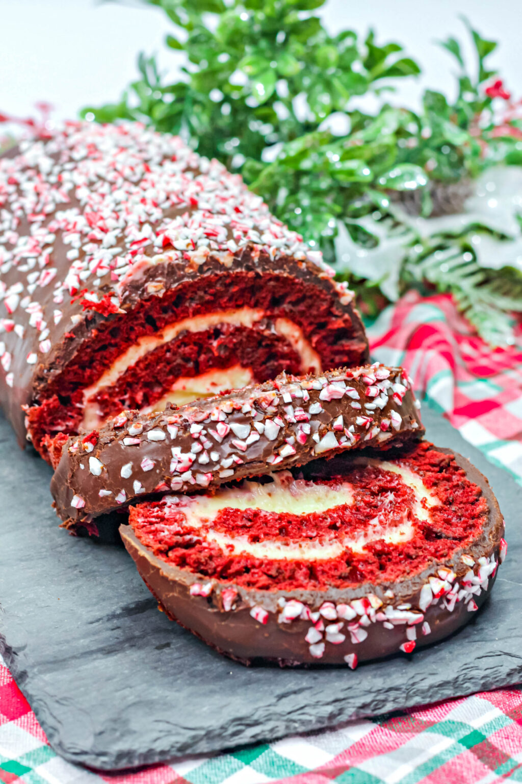 how to make a beautifully rolled peppermint red velvet cake roll