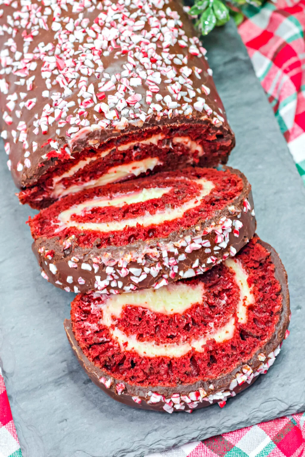 how to make a beautifully rolled peppermint red velvet cake roll