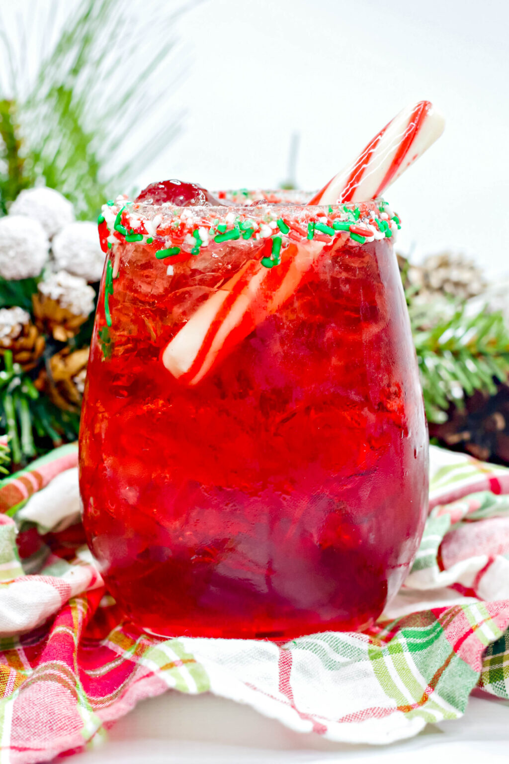santa claus cocktail in a cup