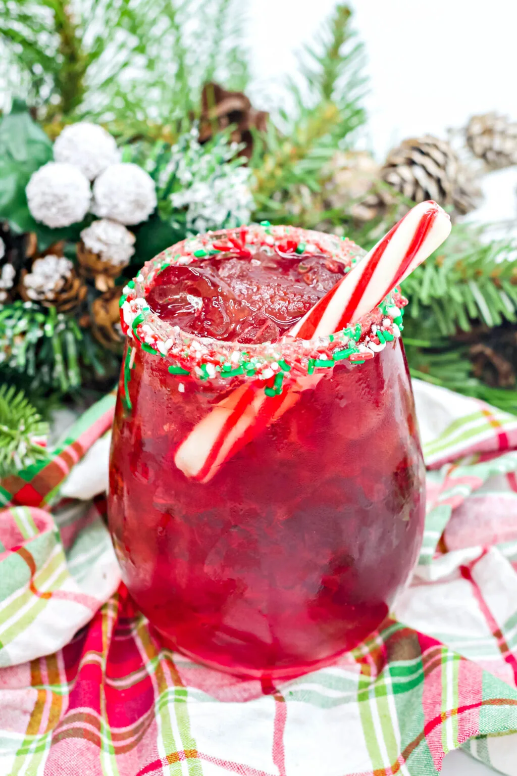 santa claus cocktail in a cup