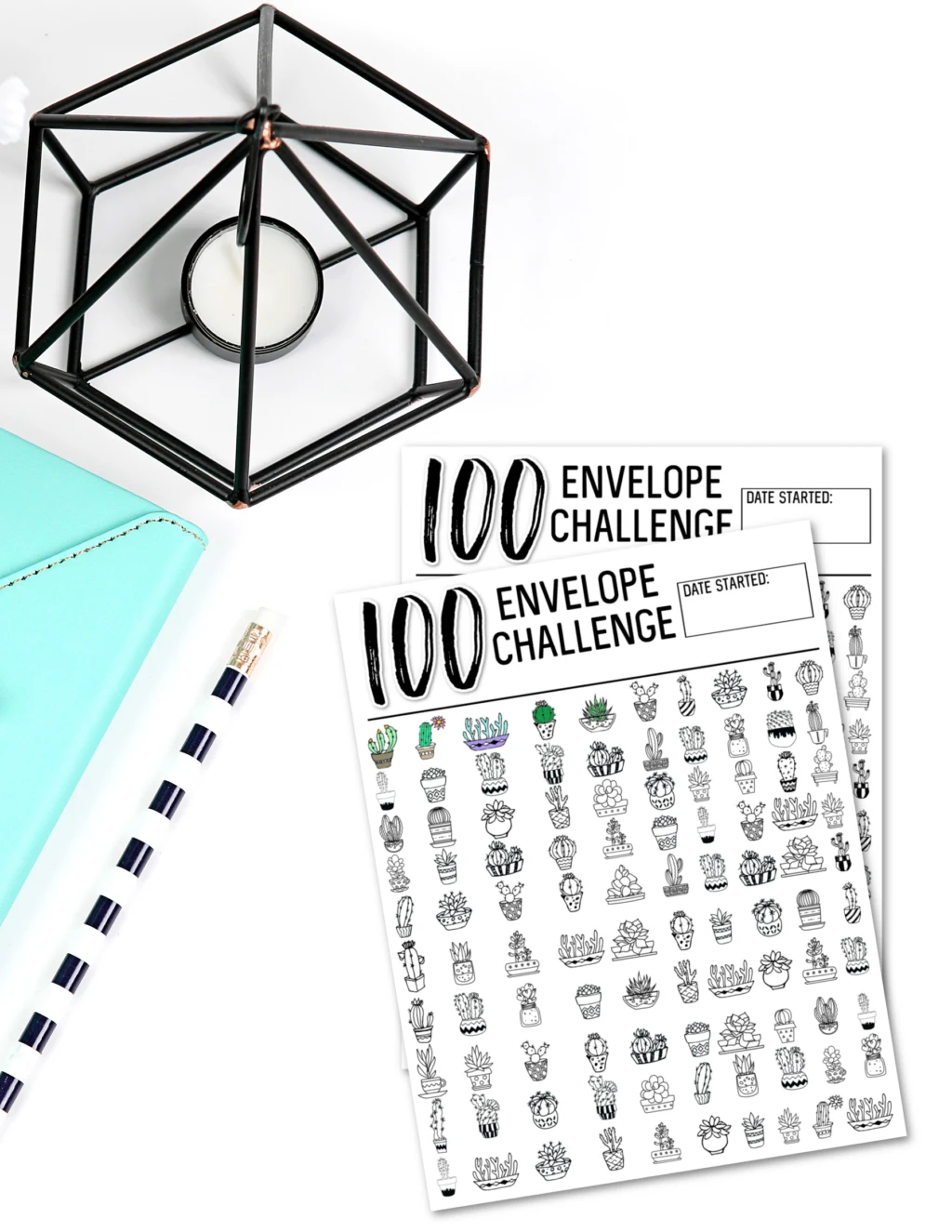 100 day envelope challenge chart