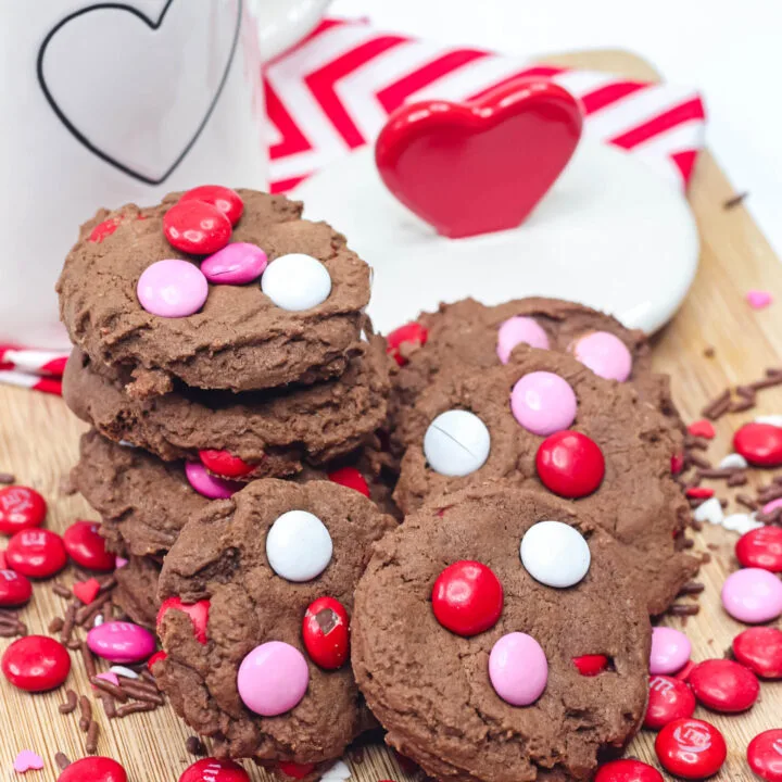 Valentine's Day Chocolate M&M's Cookies