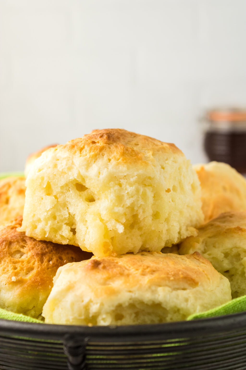 up close view of mountain dew biscuits in a bowl