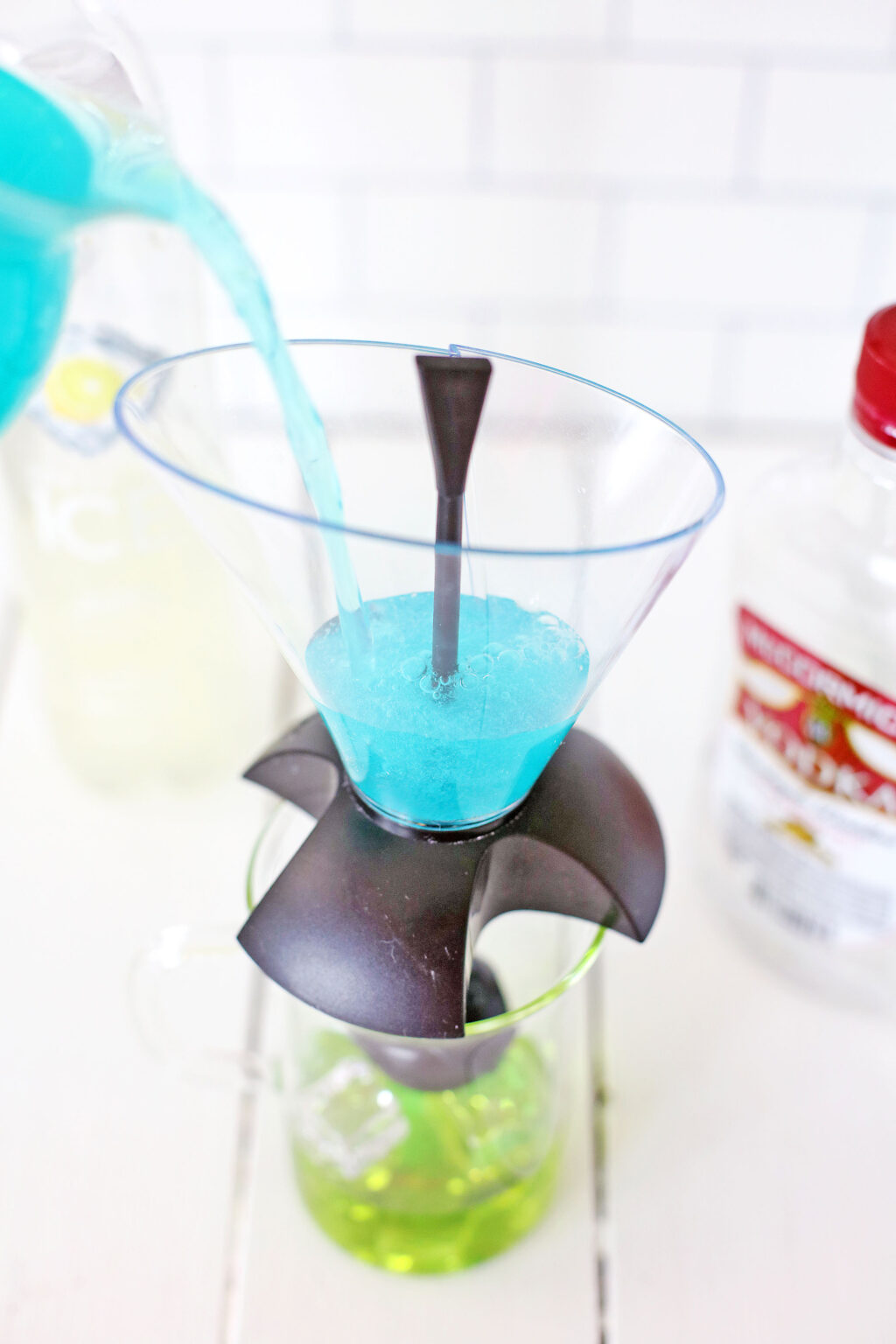 layering colorful drinks using a drink layering tool