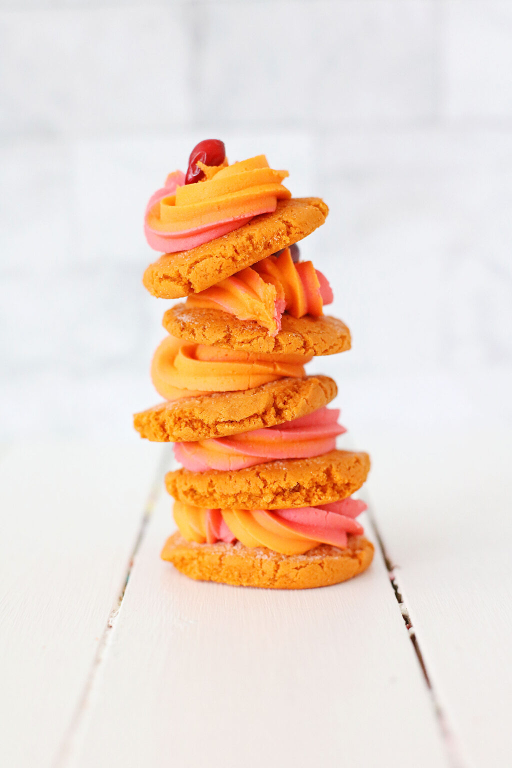 cranberry orange cookies stacked