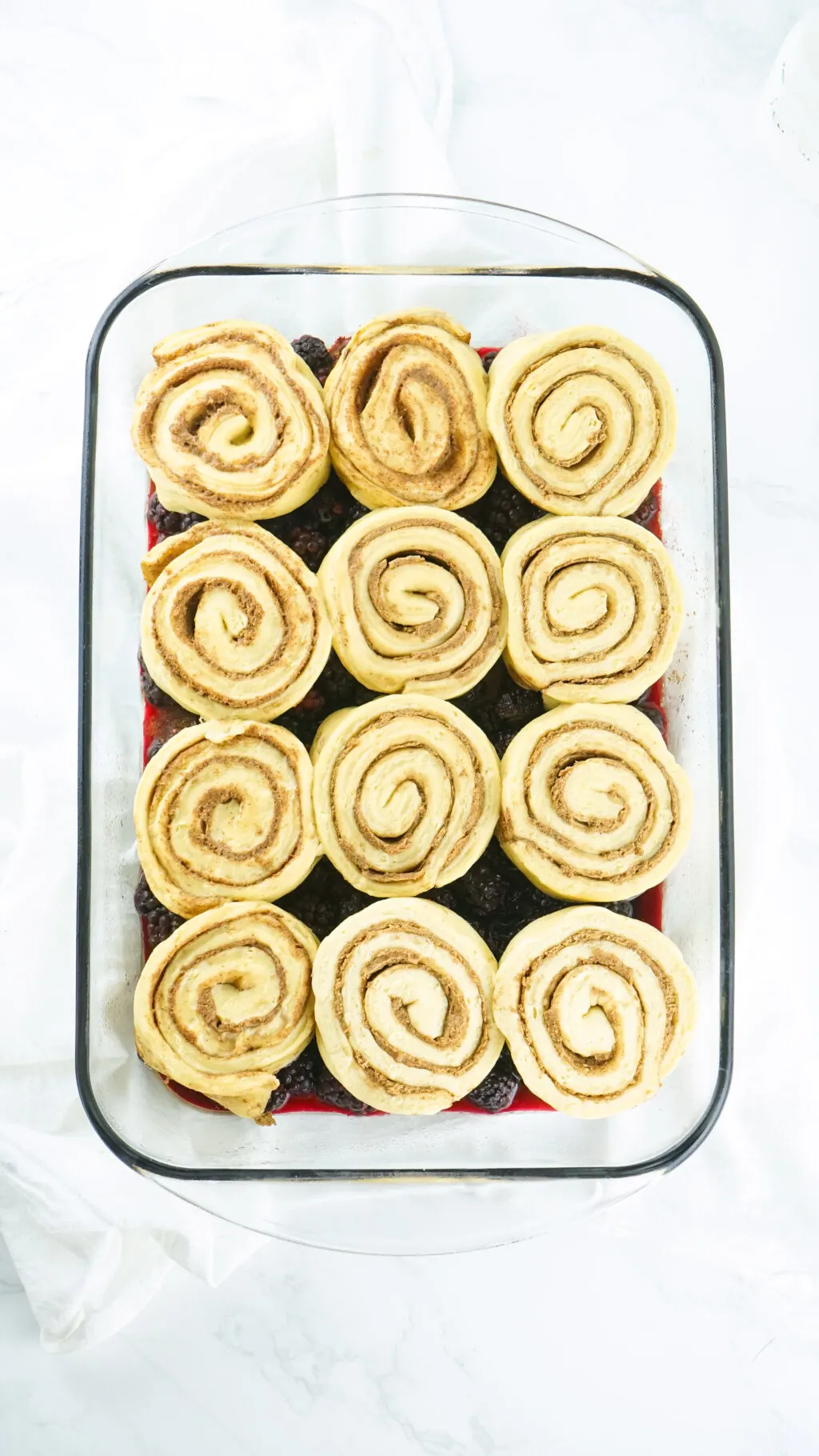cinnamon rolls in a baking dish