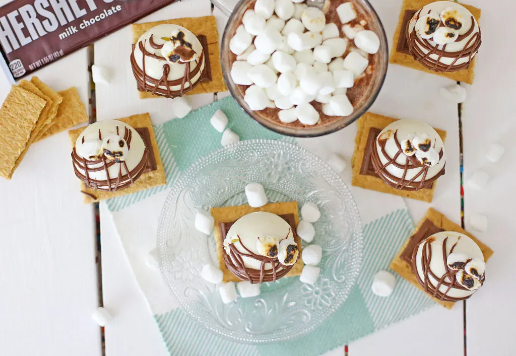 s'mores hot cocoa bombs on table