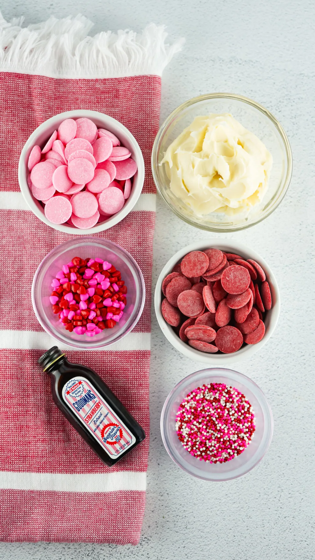 valentine fudge ingredients on table