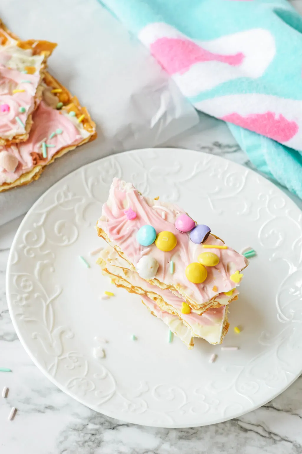 easter crack stacked on white plate