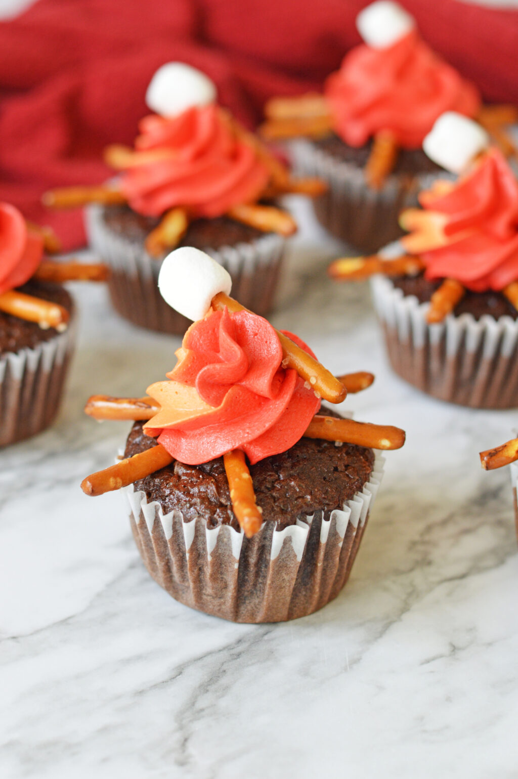 campfire cupcakes on table