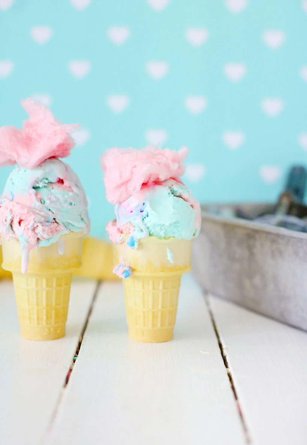 cotton candy ice cream cones