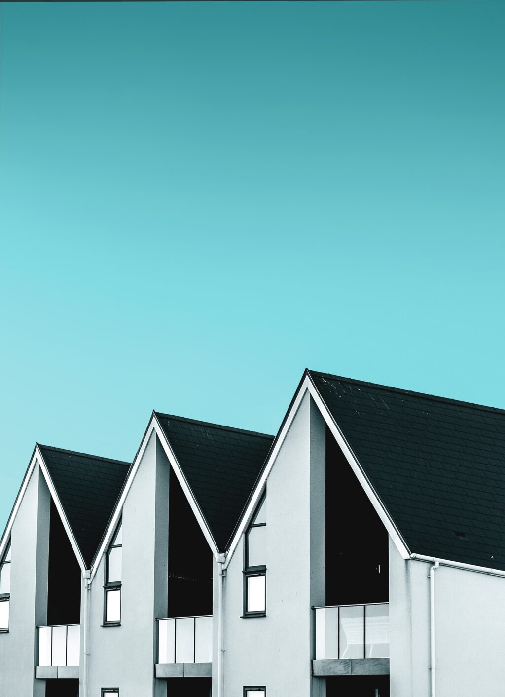 houses with blue sky